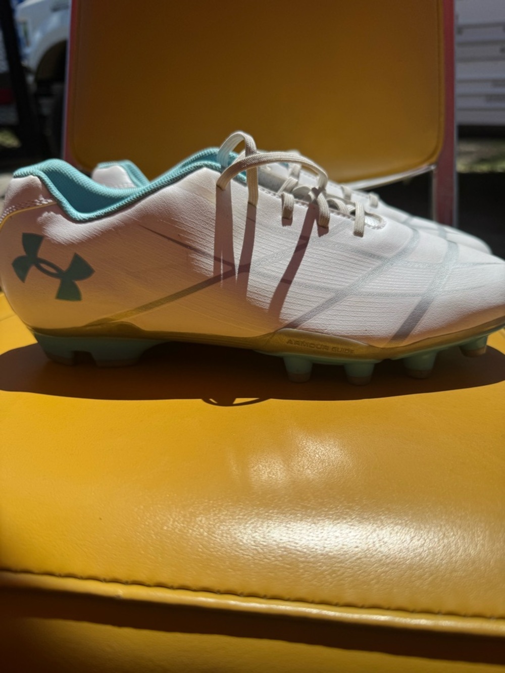 Under Armour White and blue cleats